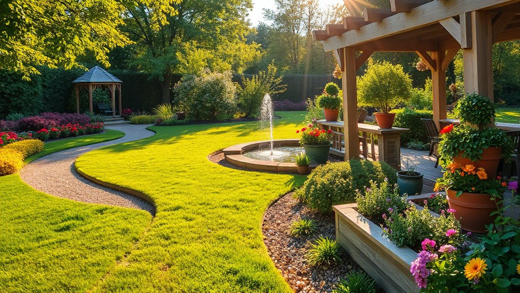 bright green summer garden