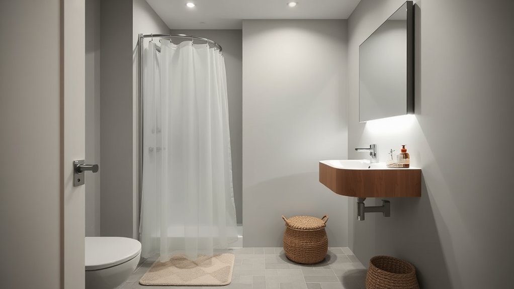 make a small UK bathroom feel bigger with bright minimalist bathroom decor