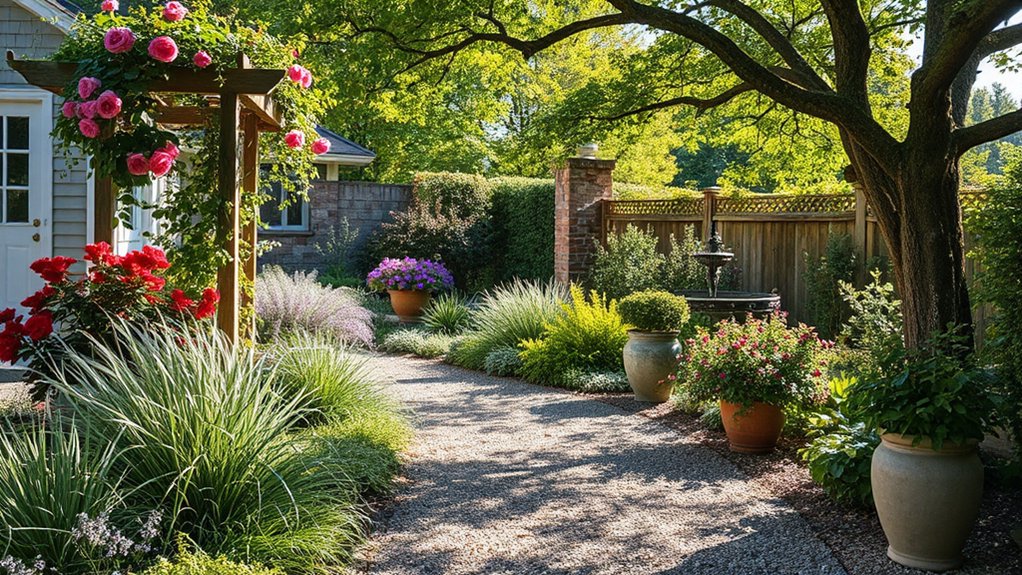 bright organized summer garden layout
