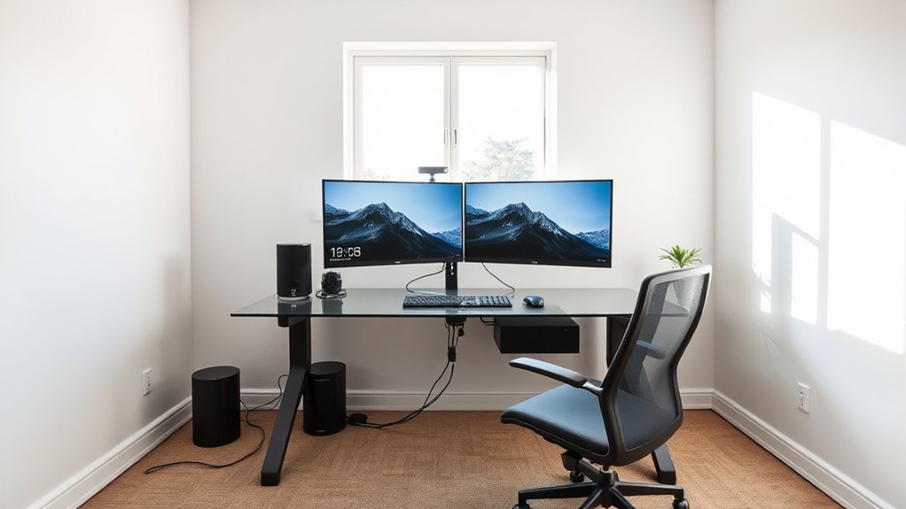 clutter free efficient workspace setup