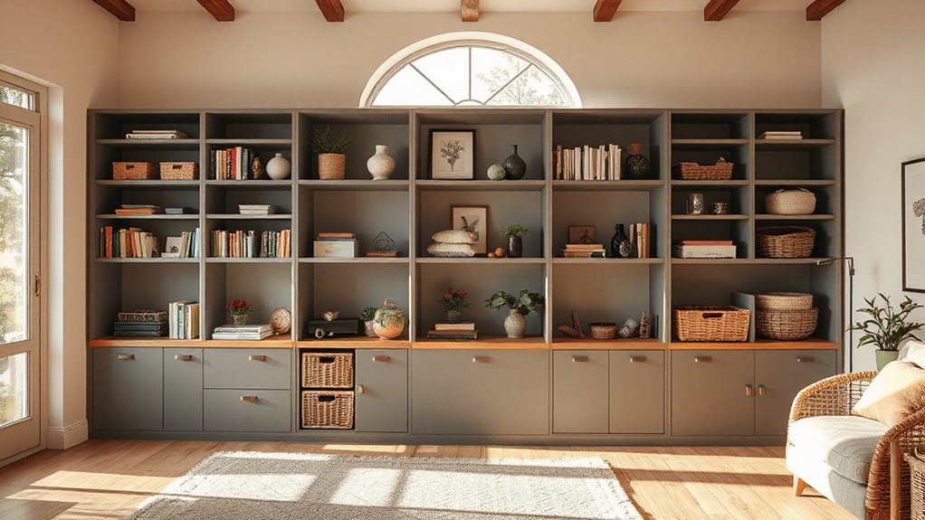 clutter hidden diy shelves