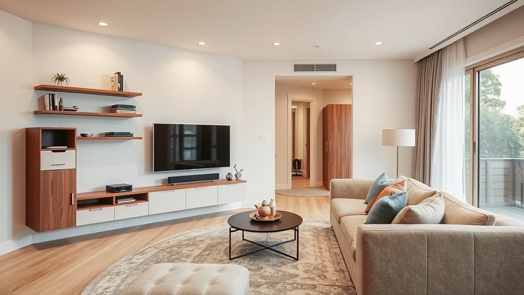 hidden vertical wall mounted storage