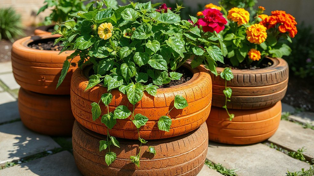 ideal plants for tyre planters