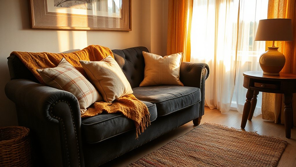 layered cozy textile accents