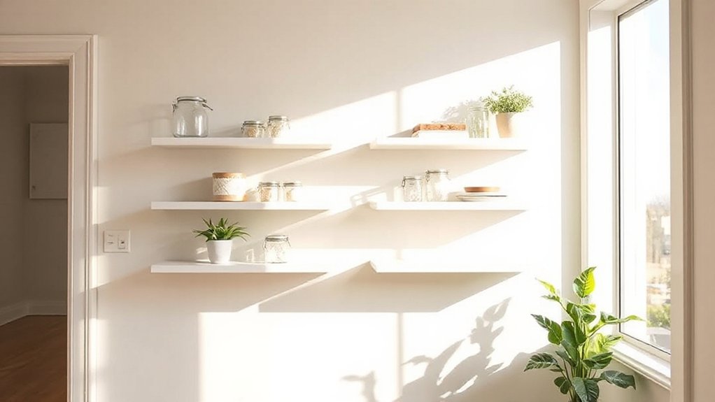 maximize space with shelves