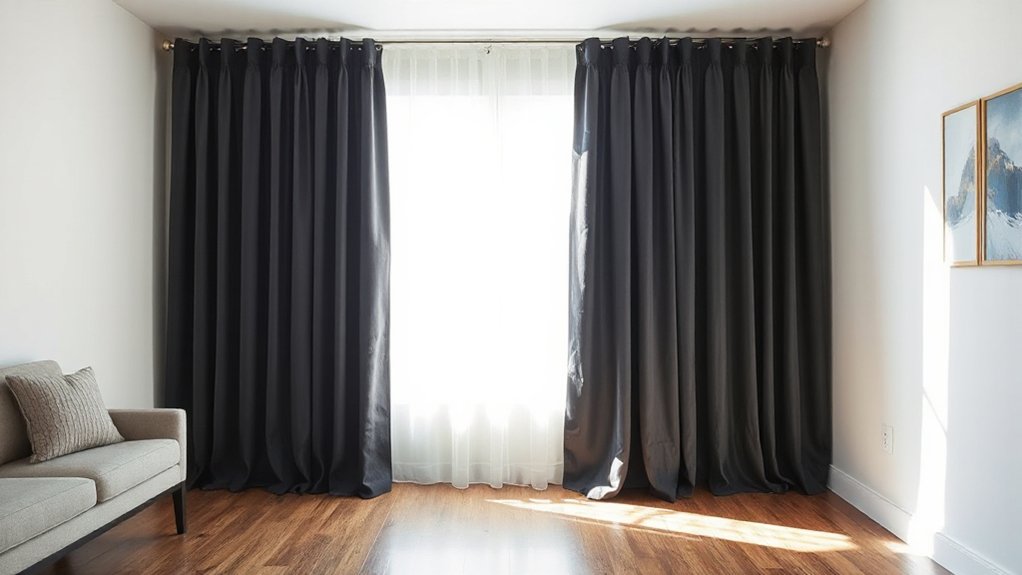 replacing curtain hardware and fabrics