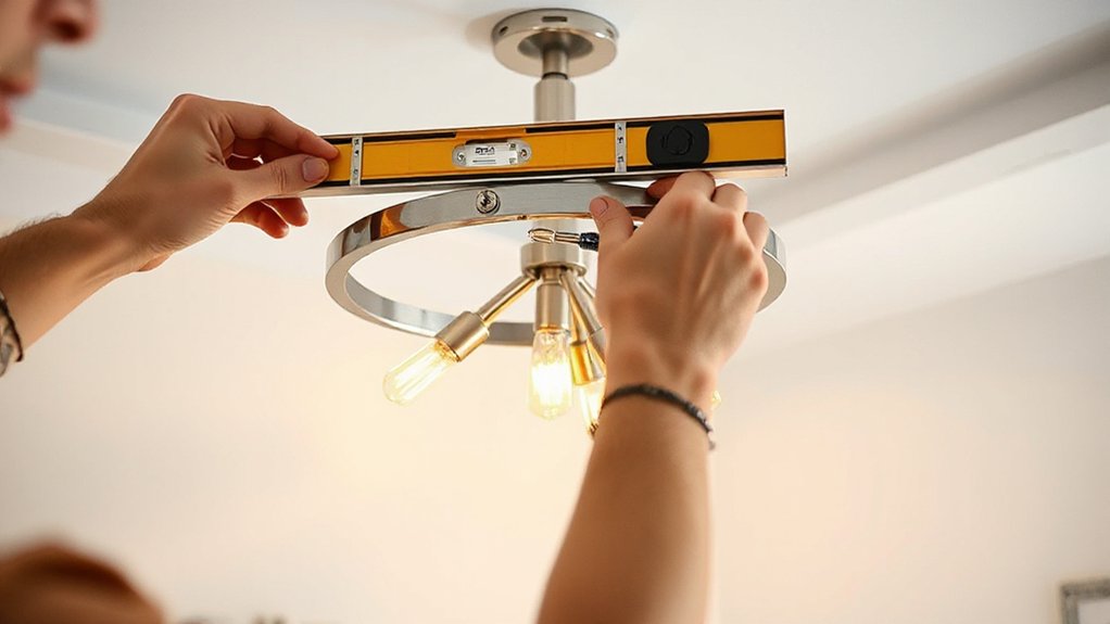 secure and level chandelier installation